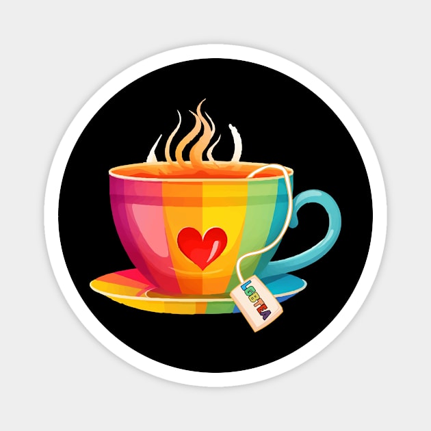 Proud LGBTQ gay pride tea drinker Rainbow Colored Tea Cup LGBTea Magnet by star trek fanart and more